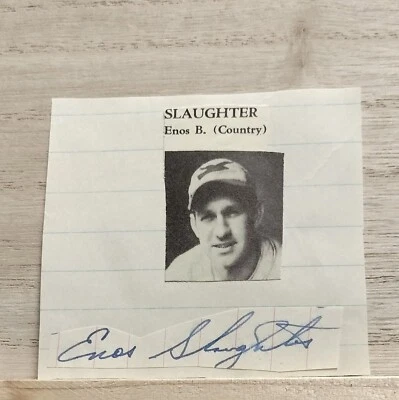 Enos Slaughter Signed Cut - Image 1 of 4