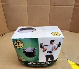 Gold’s Gym Size L/XL 34-43 4" Black Leather Foam Padded Weight Lifting Back Belt - Picture 1 of 7