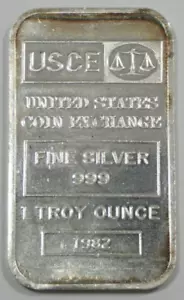1982 USCE United States Coin Exchange 1 Feinunze .999 Feinsilberbarren - Bild 1 von 4