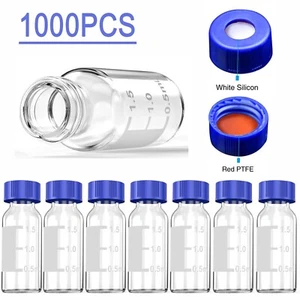 Clear Liquid Sampling Bottle Autosampler 2ml Autosampler Vials with Caps,1000Pcs - Picture 1 of 10