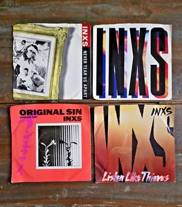 INXS 7" Singles 45 Vinyl Lot of 4 Records - Promotional Copies - RARE!! - Picture 1 of 4