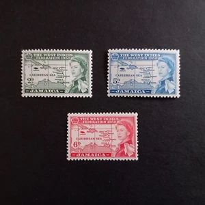 COLONIE INGLESI - JAMAICA 1958/ BR. CARIBBEAN, SERIE DI 3 VALORI INTEGRI MNH** - Imagen 1 de 2