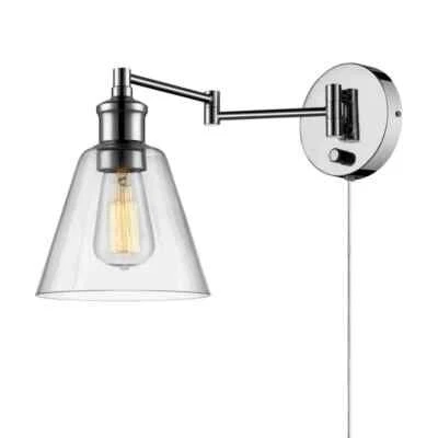 Aplique de pared Globe Electric LeClair 1 luz cromo brazo oscilante 3000184D Foto 1 de 3