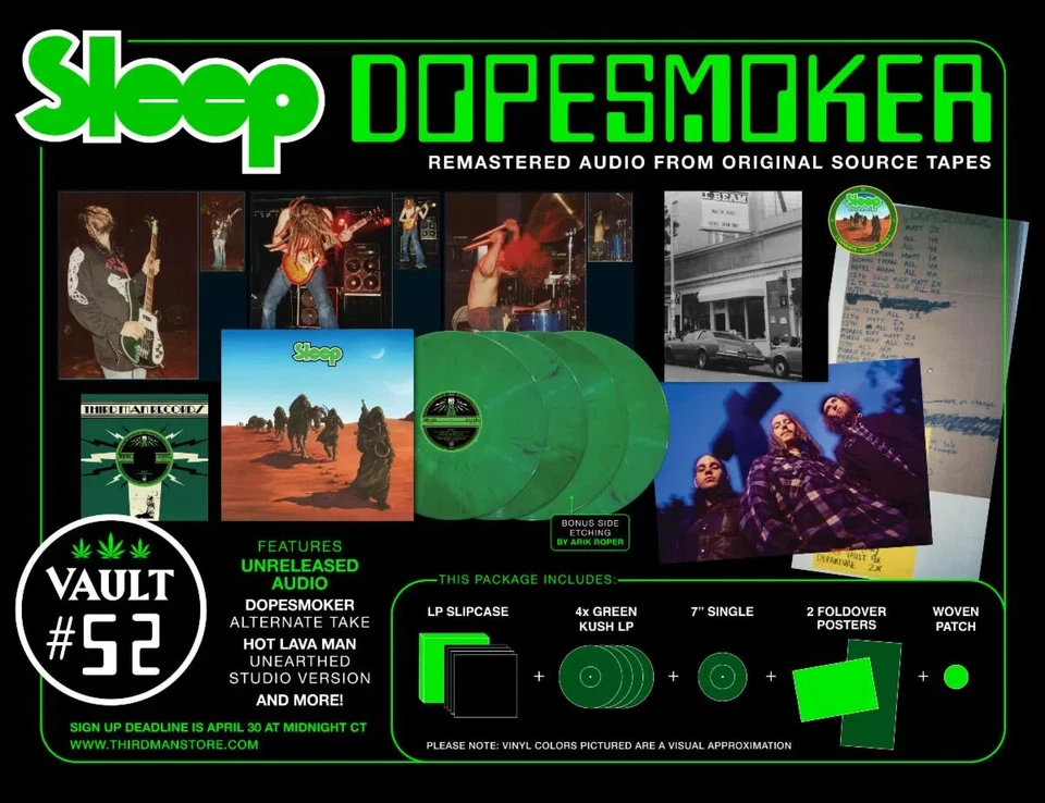 SLEEP Dopesmoker Third Man Records Vault #52 / 4LP Box Set / Green Vinyl Foto 1 de 1