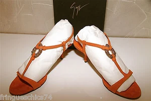 luxueuses sandales daim ocre GIUSEPPE ZANOTTI alien/waby size 37 1/2 valeur - Picture 1 of 6