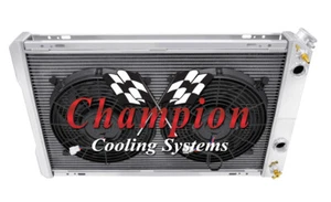 3 Row MN Champion Radiator,12" Fans,1 1/4",1 1/2"-1982-1992 Trans Am LS Swap - Picture 1 of 9