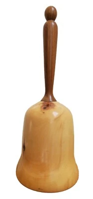 Campana Escolar Mango de Madera Torneado a Mano Exhibición Original De Colección Arte Popular Nórdico 8" Foto 1 de 4