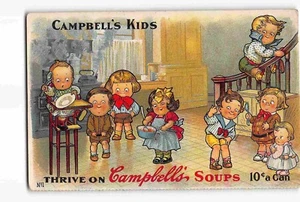 jwf03b: CAMPBELL'S SOUP KIDS, postal cromolitográfica vintage - Imagen 1 de 2