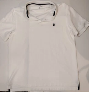 Izod Herren Shirt Golf Polo LG Weiß Kurzarm Navy Logo auf der rechten Seite IZ - Bild 1 von 5