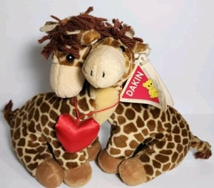 Vntg DAKIN Giraffe Couple Love 24036 Plush Stuffed Animal Makin Friends 1993 TAG - Picture 1 of 23