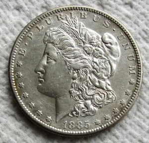 1885-S Morgan Silver Dollar Rare Key Date San Francisco Mint AU Detail Cleaned - Picture 1 of 4