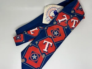Vintage 1994 Texas Rangers Blue and Red MLB Ralph Marlin Neck Tie - Picture 1 of 5