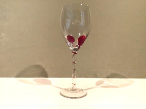 Pier 1 Imports Dark Red Drop Swirl Wine Glass