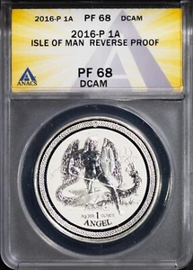2016-P 1A Silver Isle of Man Reverse Proof PF68DCAM ANACS # 7667080 + Bonus - Picture 1 of 2
