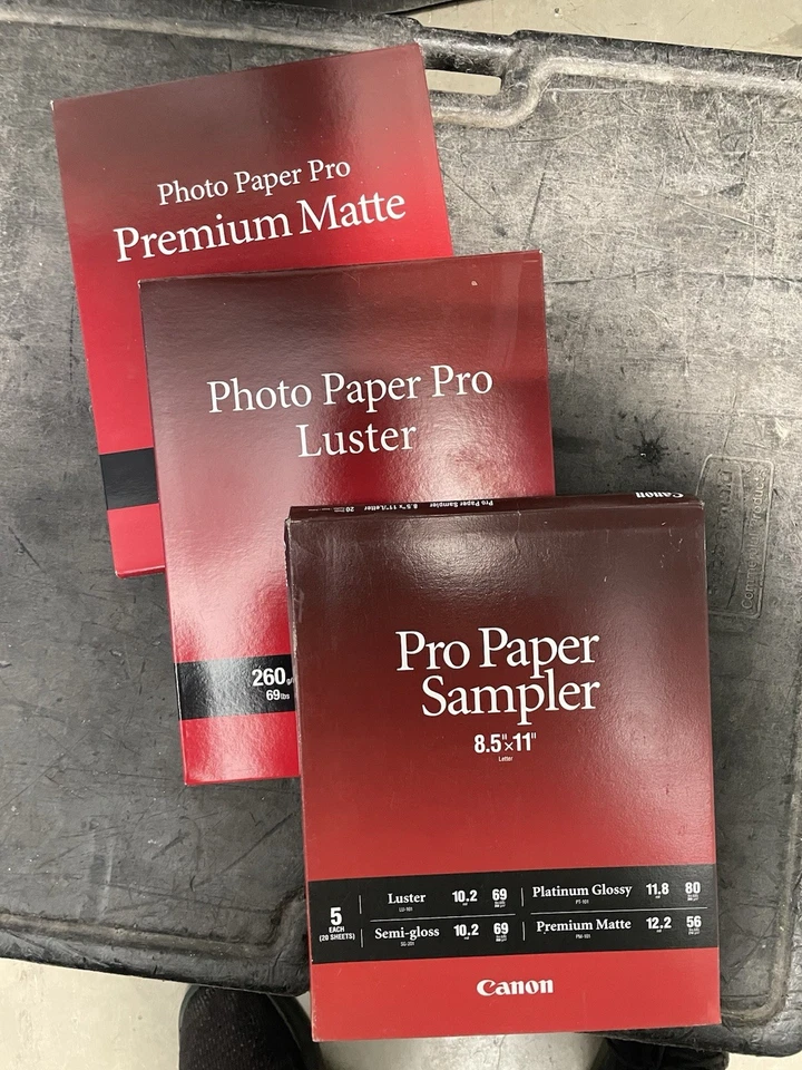 Lot Of 3 - Canon Pro Paper Sampler Pack, Luster, Premium Matte, 8.5x11 20 Sheets - Image 1 of 4