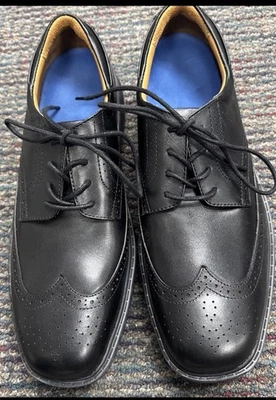 Zapatos de vestir Dr Comfort Wing Tip de cuero negro para hombre #8310 ¡diabéticos! Talla 10M NUEVO Foto 1 de 4