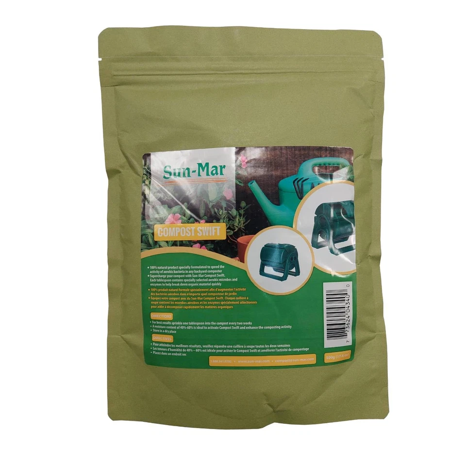Sun-Mar Compost Swift, aditivo seco natural para compostadores, 17,6 oz resellable Foto 1 de 1