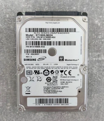 Samsung 1 TB HDD 2,5 pollici 9 mm 5400 RPM 6743 ore di funzionamento disco rigido laptop - Immagine 1 di 3