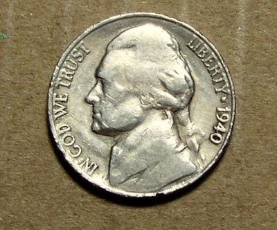 1940  S    JEFFERSON    NICKEL      ACTUAL  COIN                    91005201-05 - Image 1 of 2