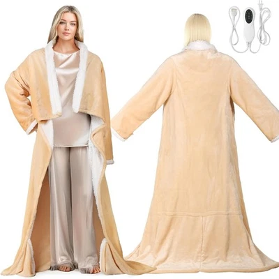 PASAMIC Electric Wearable Heated Blanket with Foot Pocket, Heated Blanket Wearable