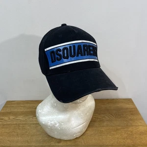 Dsquared2 Laminated Logo Cap Herren Schwarz Baseball Cap - Distressed One Size - Bild 1 von 10