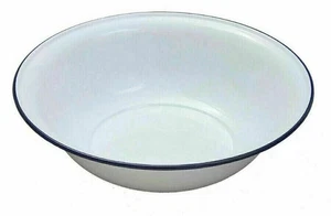 NUEVO HALCÓN 36CM ESMALTE LAVABO LAVADO CUENCO GRANDE BLANCO HAENCH VINTAGE - Imagen 1 de 3