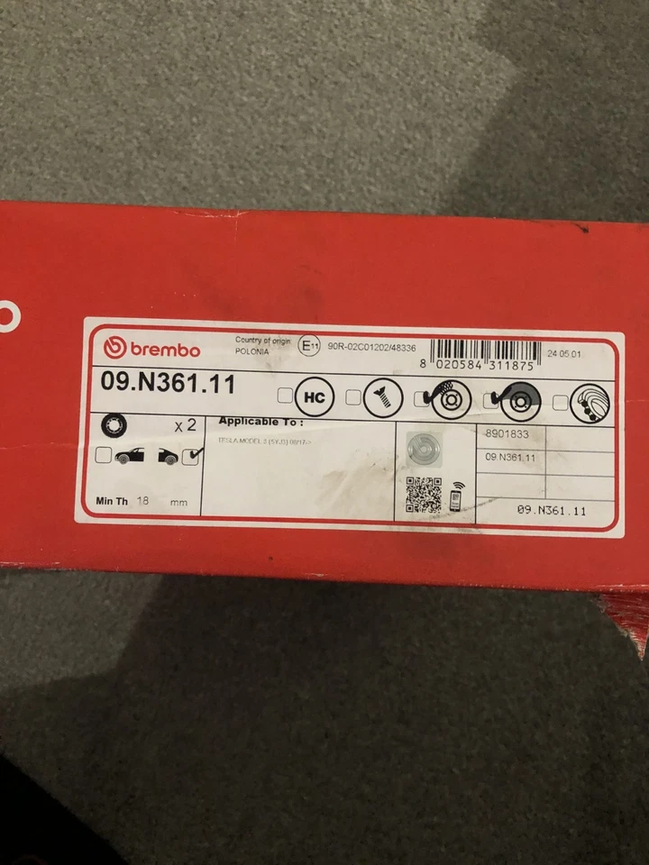 rear brake discs fits Tesla model 3 - Image 1 of 1