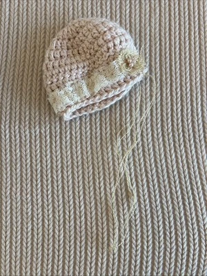 Hecho a mano recién nacido bebé fotografía boutique artesanal utilería sombrero encaje rosa  Foto 1 de 4