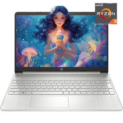 HP 15.6" HD Laptop 4 core AMD Ryzen 3 up to 3.8GHz computer UP TO 32GB RAM 2TB - Image 1 of 4