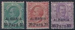 LEVANTE (ALBANIA) 1907-09 Serie ordinaria (con ALBANIA) 3v MH* - Picture 1 of 1