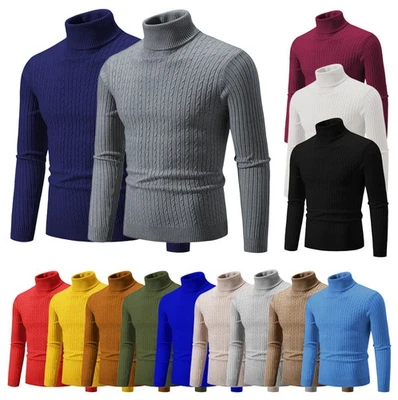 Rollkragenpullover Winter Warm Sweater Herren Langarm Pullover Strick Sweatshirt - Bild 1 von 4