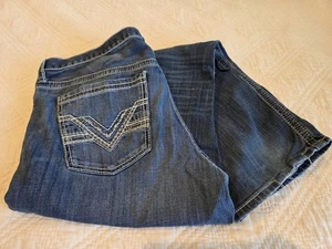 Jeans denim elasticizzato blu gamba stivaletto Derek uomo fibbia BKE taglia 40L - Foto 1 di 15