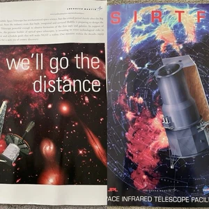 Vtg X2 Telescope Wall Posters 1 NASA & 1 Lockheed Martin 24” X 17.5” Rolled Look - Picture 1 of 12
