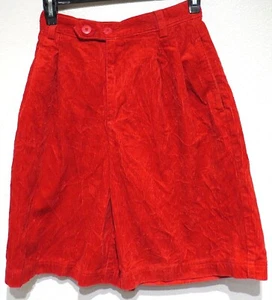 vtg The Gap RED CORDUROY Shorts size 3/4 High Waist 24"-25" Mom Style 90s - Picture 1 of 7