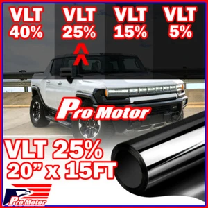 VLT 25% 20" x 180" IN 15FT Office Car Home Glass Uncut Window Tint Roll Film - Picture 1 of 6