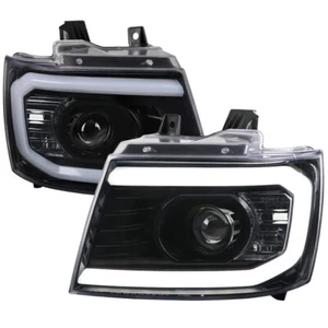 Glossy Black Single Projector Headlight White DRL Chevy Avalanche Tahoe Suburban - Bild 1 von 4