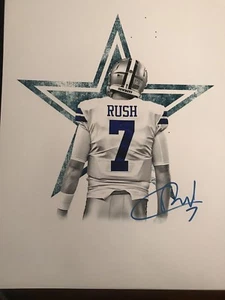 Foto autografiada 8x10 firmada por Cooper Rush de los Dallas Cowboys Central Michigan Gdst W - Imagen 1 de 4