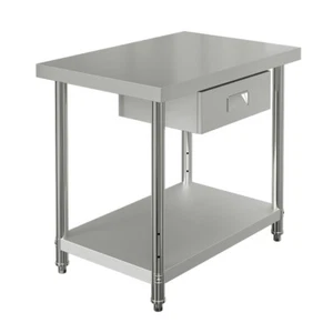 3FT Commercial Stainless Work Table Steel Drawer Kitchen Storage Metal Prep Unit - Picture 1 of 11