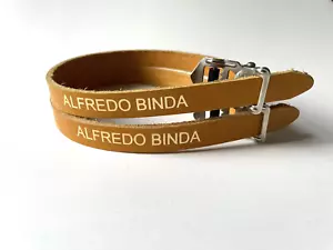 *NOS Vintage 1970s/80s ALFREDO BINDA - Italian leather toe straps (Yellow/Tan)* - Picture 1 of 8