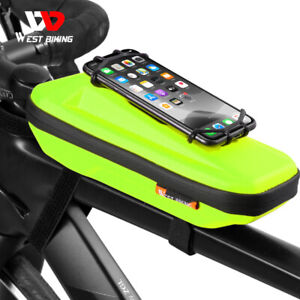 WEST BIKING Waterproof Bicycle Bag Phone Holder Front Frame Top Tube Cycling Bag