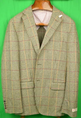 "Abrigo deportivo Brooks Brothers rojo polar Russell a cuadros tweed" talla: 42R (nuevo con etiquetas) Foto 1 de 4