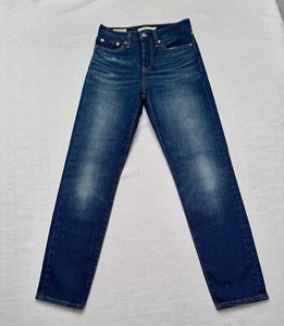 Levis Damenjeans Größe 24 Wedgie hohe Taille dunkelblau konischer Knöchel - Bild 1 von 6