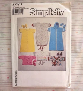 Simplicity Babies Kimono Bootees Pattern Size 1-6 Mos 7-18 lb From 1986 - Picture 1 of 1