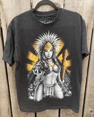 Camiseta Para Hombre DyseOne Negra Princesa Maya Calaveras M Crew Algodón Azteca Arte Callejero Foto 1 de 4