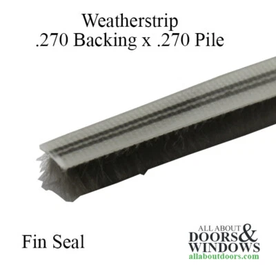 Weatherstrip .270 backing x .270  pile,  Fin Seal - Gray - Image 1 of 2