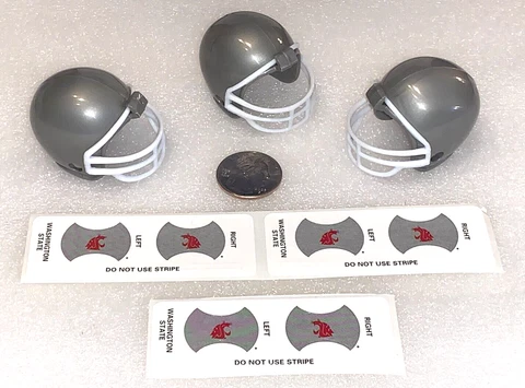 Lot of 3 Washington State Cougars Vintag 1990s Mini Football Gumball Helmets New Cover