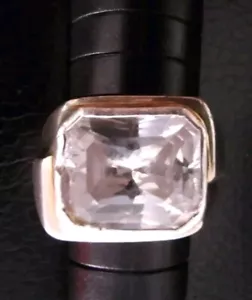Classic Men's Solitaire 2 Tone Ring SZ 6 1/2 Cz Asscher Cut 5 Star Seller ⭐⭐⭐⭐⭐ - Picture 1 of 19