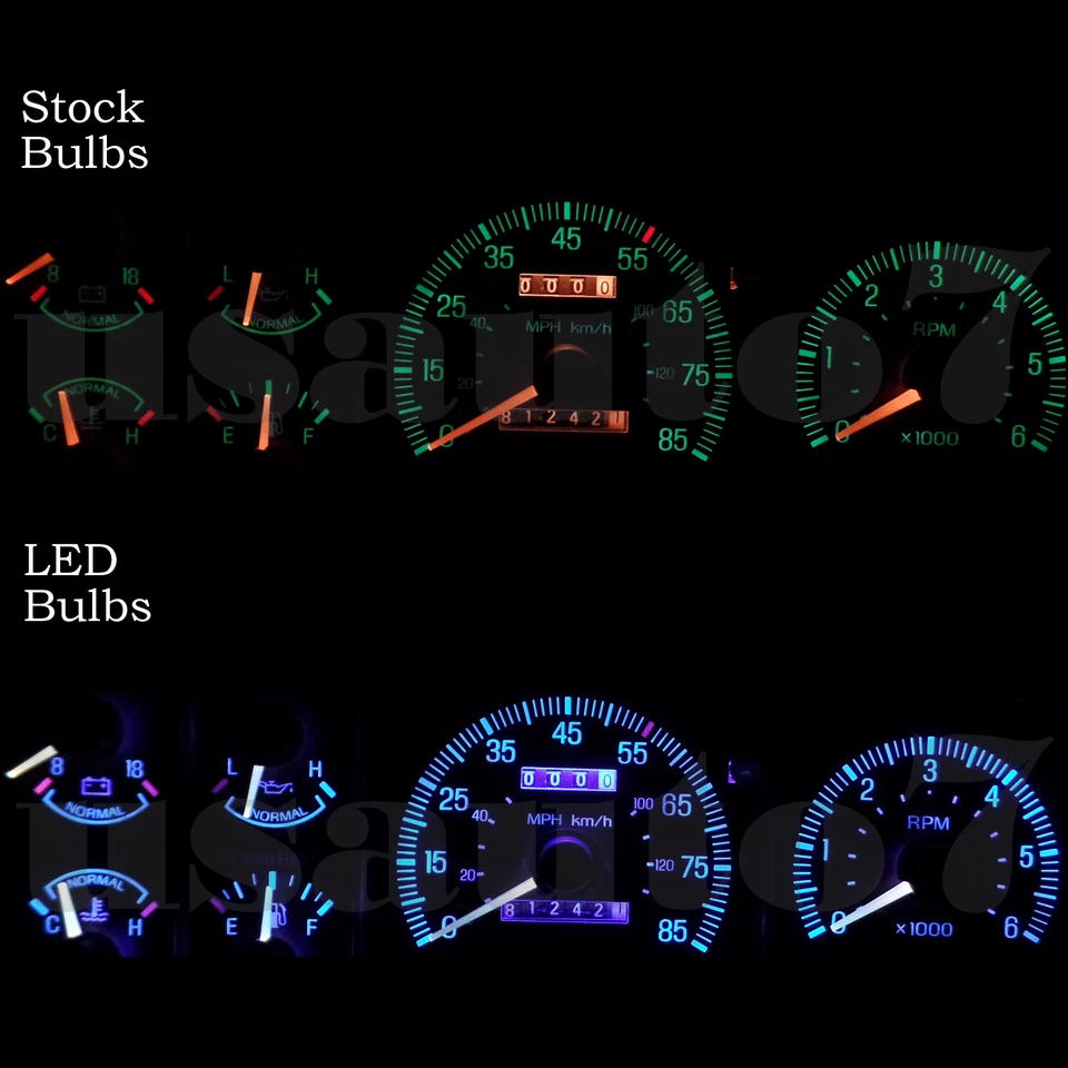 Dash Cluster Gauge AQUA BLUE LED LIGHTS KIT Fit 87-91 Ford F150 F250 F350 Bronco Foto 1 de 4
