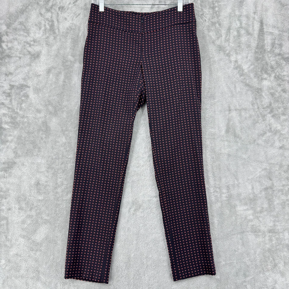 Pantalones Worth New York para mujer 2 Ditsy florales elásticos tejidos pierna recta cremallera carrera Foto 1 de 4