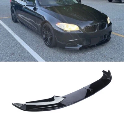 Gloss Black For 2011-16 BMW F10 520i 528i 550i M Sport Front Bumper Lip Splitter Foto 1 de 4